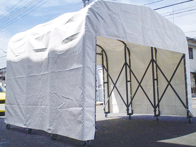 伸縮移動型テント OPEN